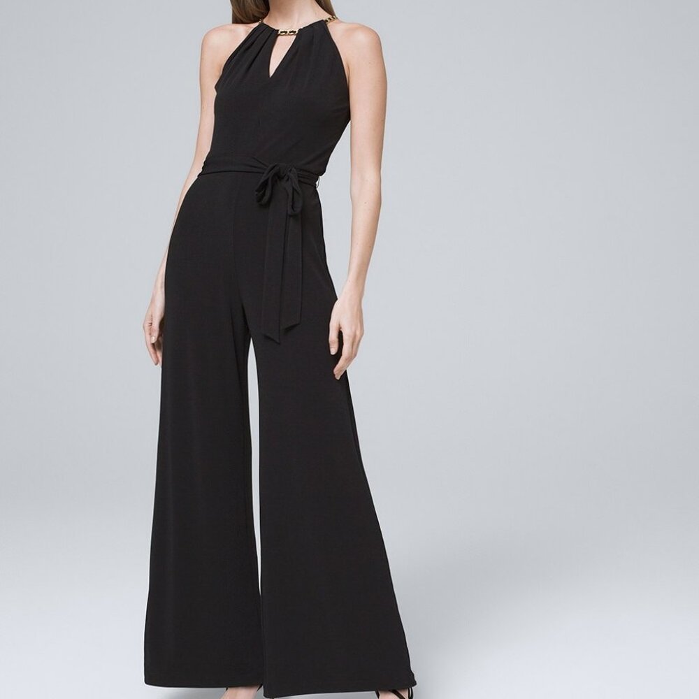 WHITE HOUSE BLACK MARKET CHAIN-STRAP JUMPSUIT